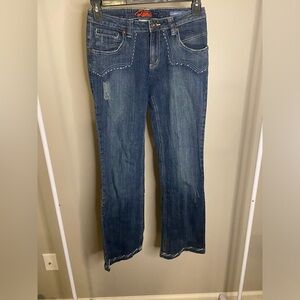 Leo Roma vintage embroidered distressed jeans